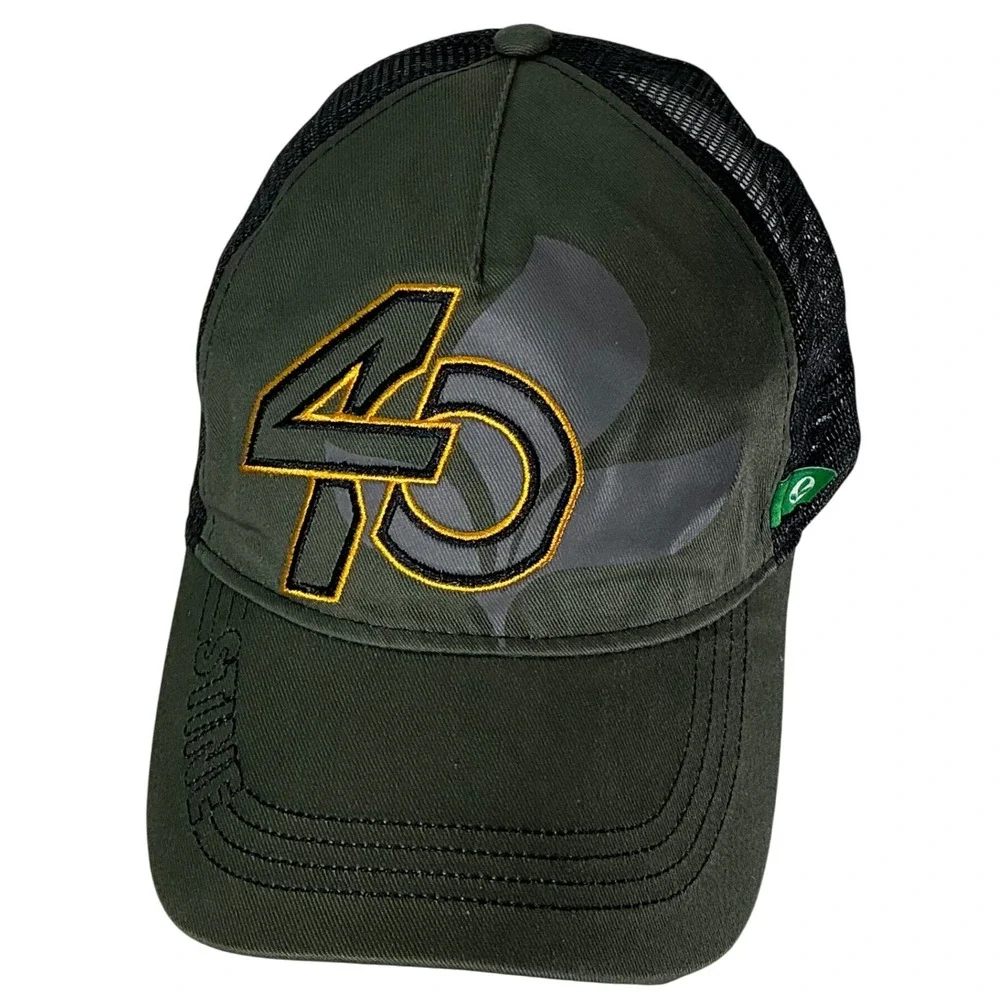Stine‎ Seed Hat Olive Green Black Trucker Cap 45th Anniversary Adjustable